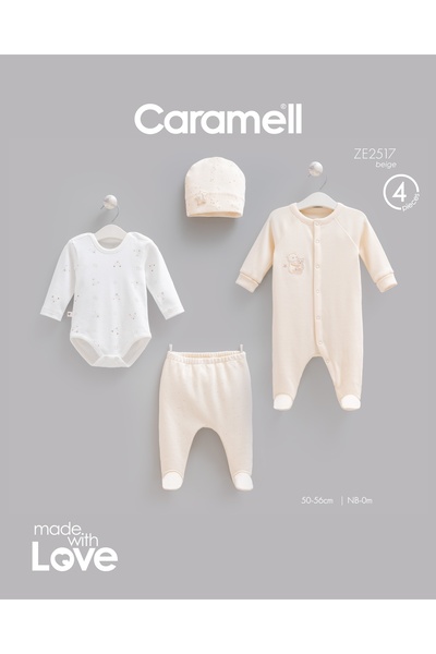 Caramell Teddy Bear Overalls Set of 4 Ze2517