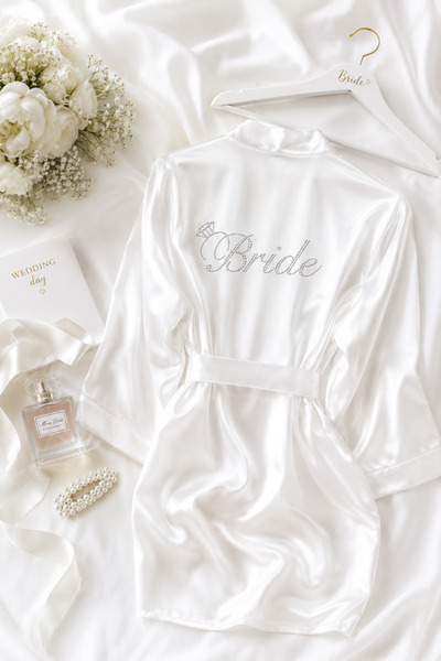 Myluni Saten Bride Yazılı Sabahlık