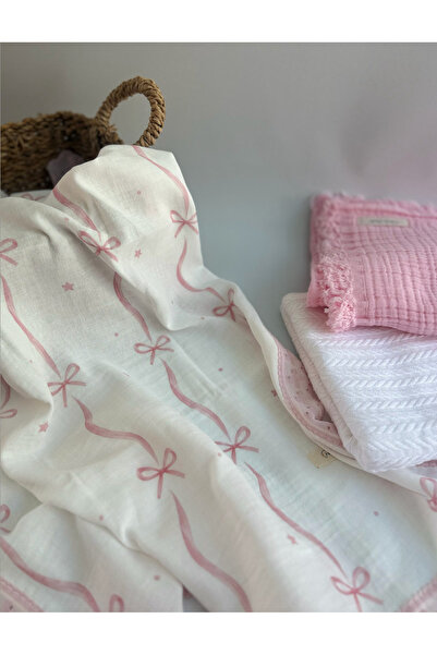Petite Étoile Petites Étoiles & Nœuds 3 'lü Müslin Set ve Pike