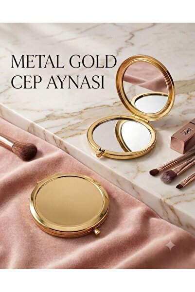 bardakmumcu 10 adet metal kapaklı gold renkli hediyelik cep aynası