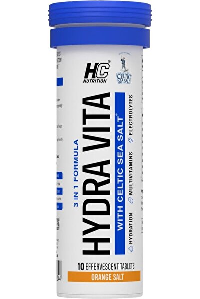 HC Nutrition HC Hydra Vita Effervescent Tablets Orange Flavor, 10 Tablets Tub...