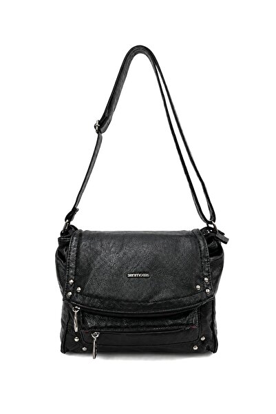 Sanmorris Women's Multi-Pocket Faux Leather Shoulder Bag with Flap Si-07
