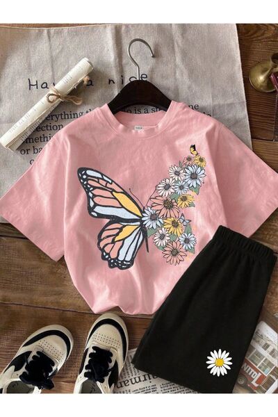 PENTHİLUS Unisex Oversize Shorts Set Short Sleeve T-Shirt Comfortable Fit Sum...