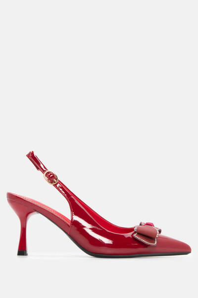 Luigi Μυτερές γόβες slingback με φιόγκο - Μπορντό λουστρίνι - 41