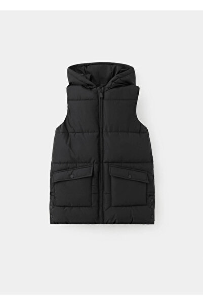 MANGO Kids Kapüşonlu cepli yelek
