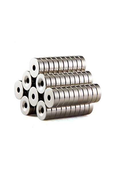 Hdg 5 Adet Havşa Delikli Neodyum Mıknatıs Magnet Çap: 1,5 cm Kalınlık : 4 mm