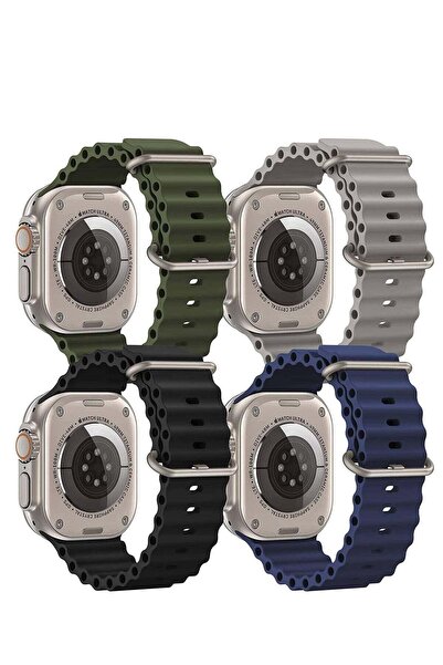 ELTRAZONE 4-Pack Ocean Band Compatible with Apple Watch Ultra Bands 49mm 45mm...