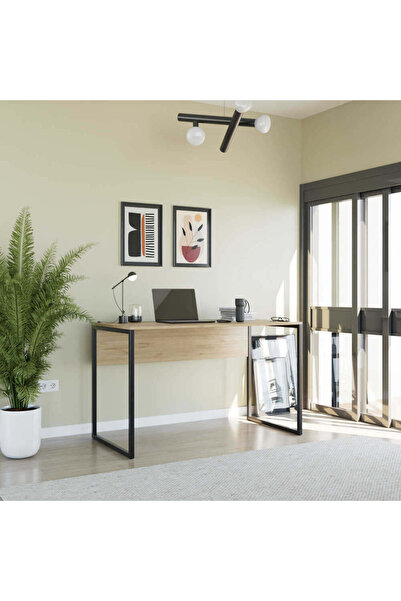 Adore Birou Connect cu picior metalic, 120x60x75 cm - Stejar