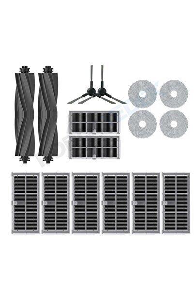 robotyedek Mova E30 Ultra Compatible Rubber Brush Hepa Filter Mop Set-16 Pieces