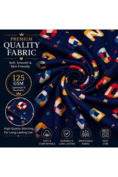 OASIS MART Queen Size 3PCS Blue Pattern Bedsheet Set 200x220 CM – 125 GSM Soft Lightweight Fabric, Elegan