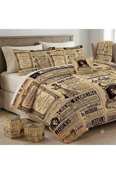 Elmas Dizayn Special Design Brand Double Duvet Cover Set Organic Satin & Cott...