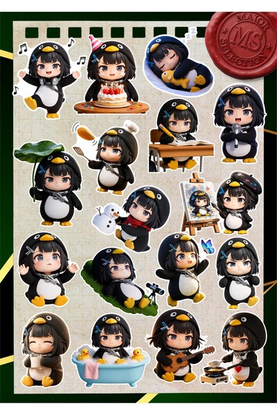 Major Selection Gugu Gaga 17 Parça Sticker Seti | 3-5 cm Suya Dayanıklı Lapto...