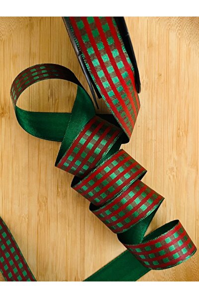 Öztürk Tuhafiye Square Pattern Printed Satin Ribbon 2.5cm X 1Meter. Color: Gr...