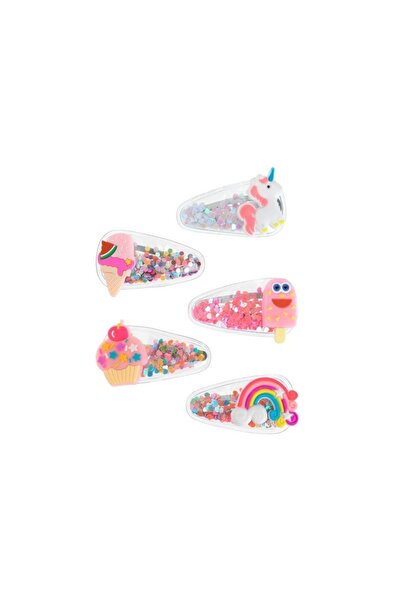 OEM Set 5 buc clame de păr pentru fete cu unicorn, cupcake, multicolore, look...