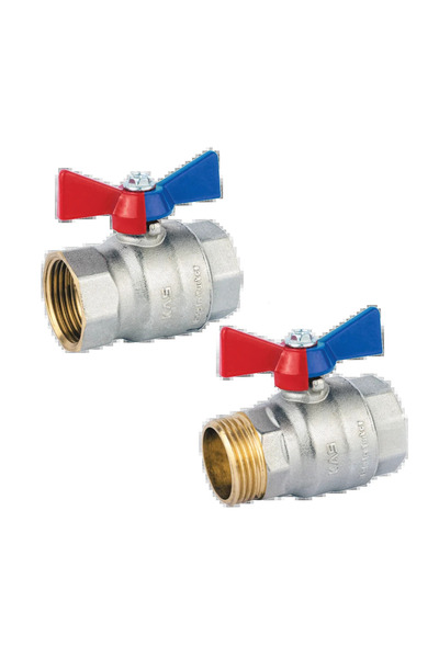 Su Küresel Vana 1/2” Dış Dişli Kelebek Kollu (PN 40)