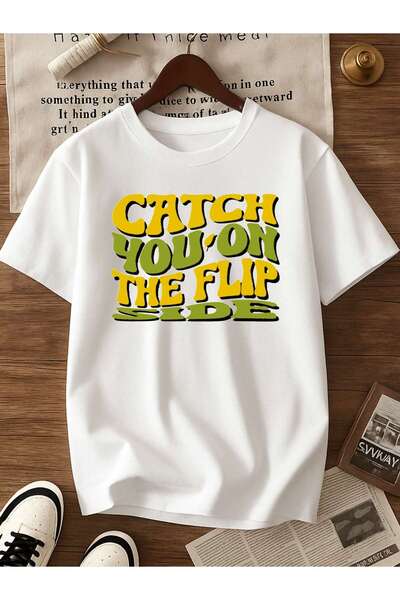 12 Teknoloji Men'S Catch You On The Flip Side Graphic T-Shirt - Retro 80s Pop...
