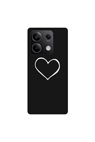 Other Xiaomi Redmi Note 13 5G White heart Black Colored Silicone TPU Θήκη