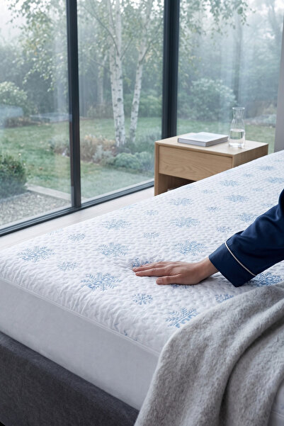 Nart Home Soğutucu Etkili Serinletici Yatak Alezi Fitted Full Kenar Sıvı Geçirmez Yatak Koruyucu