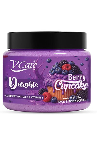 vcare V Care Delight Berry Cupcake Face & Body Scrub 500ML - Gentle Exfoliati...