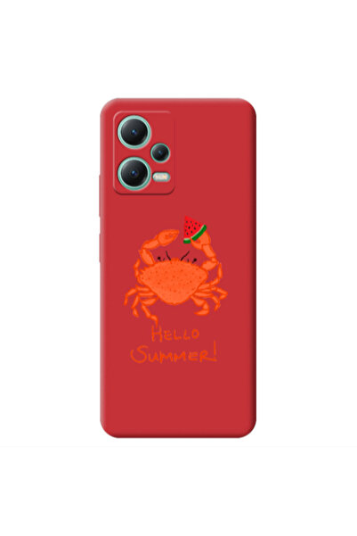 Other Xiaomi Redmi Note 12 Pro 5G Hello Summer! Red Colored Silicone TPU Θήκη