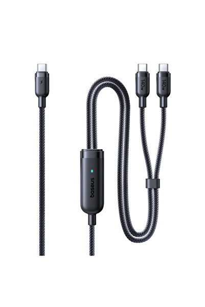 Baseus Flash 4 140W 2-в-1 USB-C Кабел за бързо зареждане 1.5м Черен