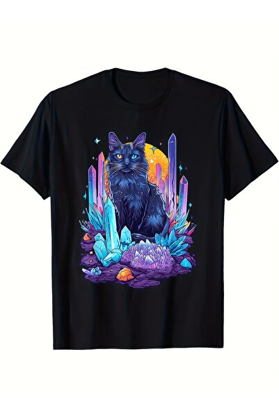 212Wear Men's Glow-in-the-Dark T-Shirt with Print Loose Fit Retro Cactus & De...