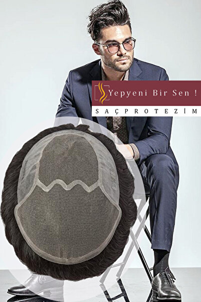 SP sacprotezim yepyeni bir sen Protez Saç Qa8 + 6X9 Renk 1b Ince Telli Her Yö...