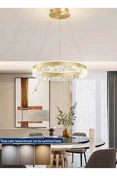 Auraluxi Modern ceiling chandeliers Gold With infrared remote control 40W Thr...