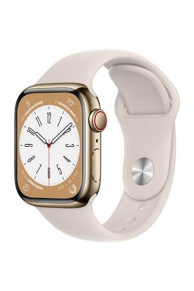 Apple Watch Series 8, GPS + CELL, 45mm, Auriu, Openbox