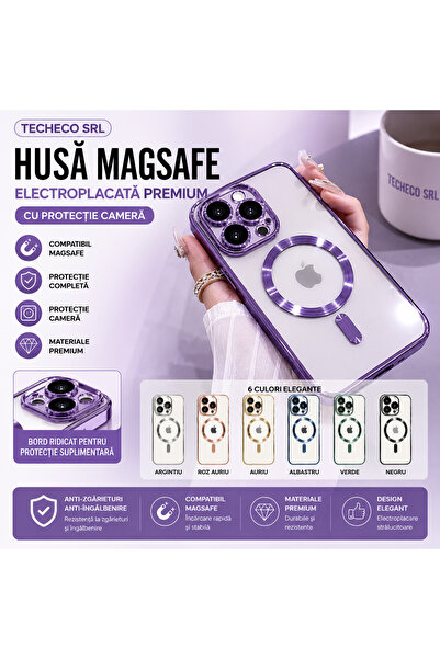 Apple Husă Magnetică Premium Transparentă cu Protecție Cameră și Efect CD pen...