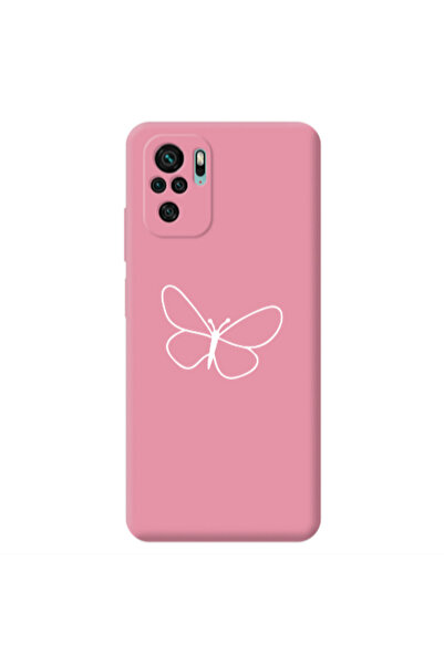 Other Xiaomi Redmi Note 10S butterfly Pink Colored Silicone TPU Θήκη