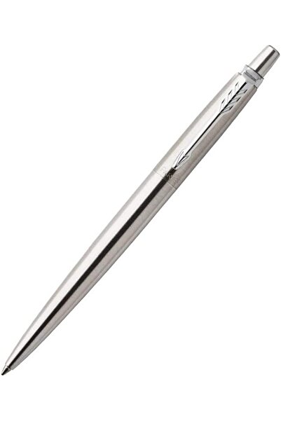 Parker قلم حبر جاف، مصنوع من الفولاذ المقاوم للصدأ مع حواف من الكروم، تصميم ك...