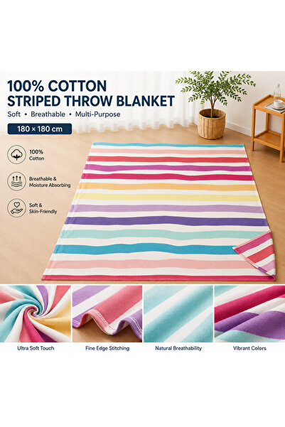 LOVE HOME ENJOY YOUR LIFE Sea beach and Blanket / BLANKET 180*180 %100 cotton
