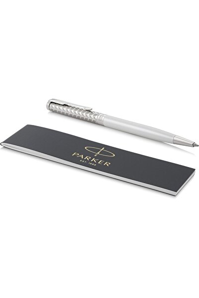 Parker Sonnet Slim Ballpoint Pen, Metallic and Pearl Finish with Palladium Tr...