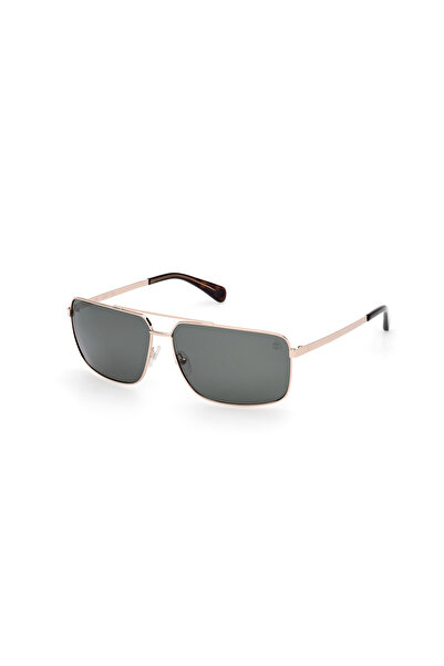 Timberland Shiny Pale Gold Polarized Metal Male Sunglasses