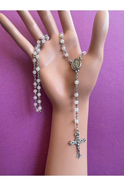 Yada Unique 4mm Pembe Kuvars Doğal Taş Katolik Hristiyan Rosary Tesbih