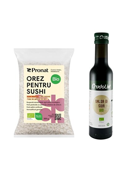 Pronat Pachet pentru Sushi Bio – Orez 300g & Sos de Soia Shoyu 250ml Crudolio
