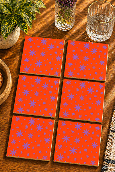 JHAAR Modern Design Set of 6 Coasters - Uv Printing Mdf - 10X10 cm