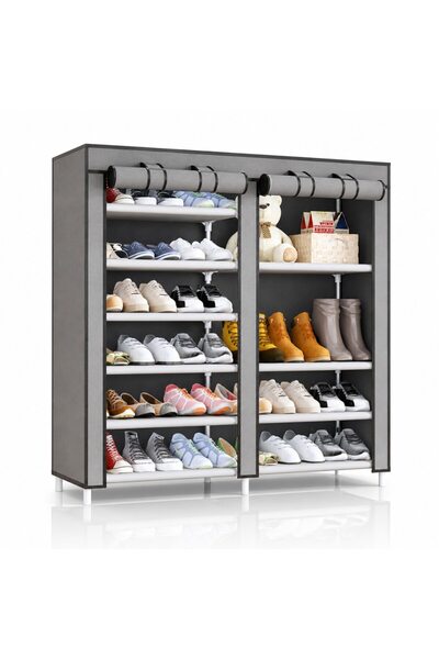 Velaris Pantofar, Raft pentru pantofi din material textil cu fermoar, Gri, 11...