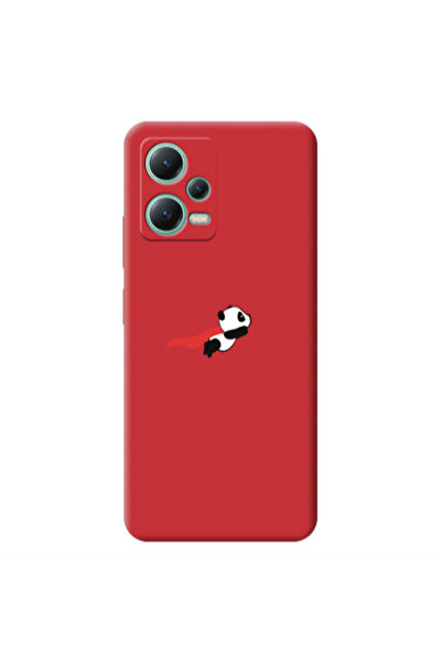 Other Xiaomi Redmi Note 12 Pro 5G kite flying panda Red Colored Silicone TPU ...