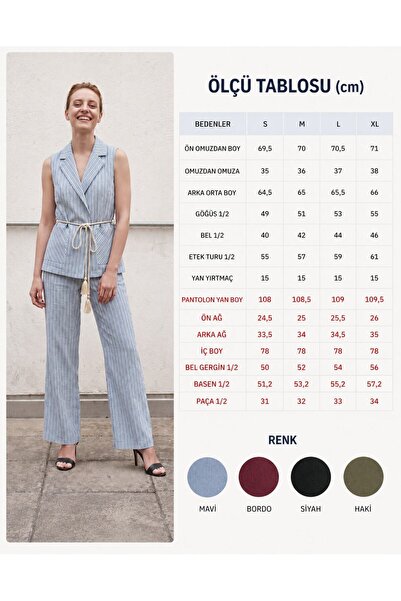 Fashionbox بدلة كتان مخططة