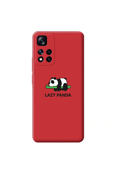 Other Xiaomi Redmi Note 11 Pro 5G Lazy panda Red Colored Silicone TPU Θήκη