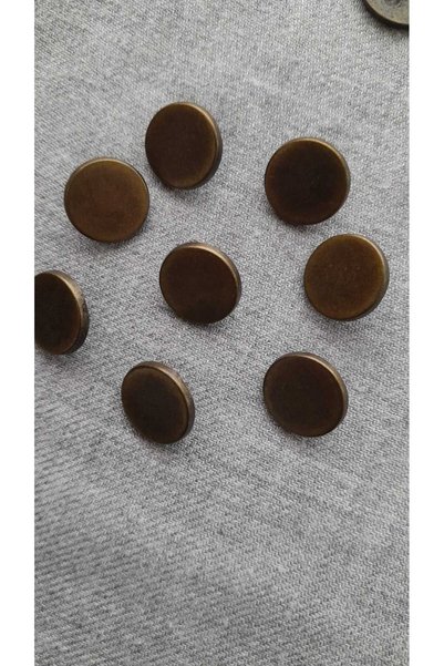 ILCARE ƎE ANTIK SARI METAL DÜĞME 14 mm 8 Adet
