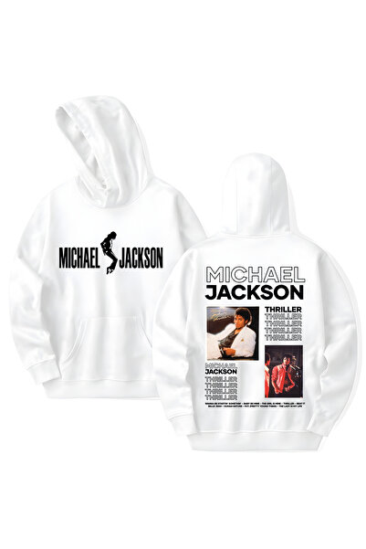 STİL-X Φούτερ με κουκούλα από βαμβάκι με στάμπα Michael Jackson, μακρυμάνικο,...
