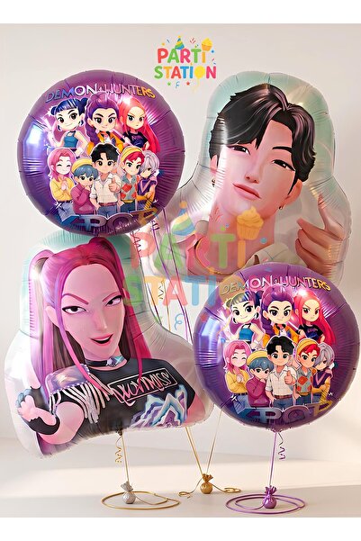 Parti Station K-Pop Demon Hunters Balloon Set of 4 Birthday Party Supplies