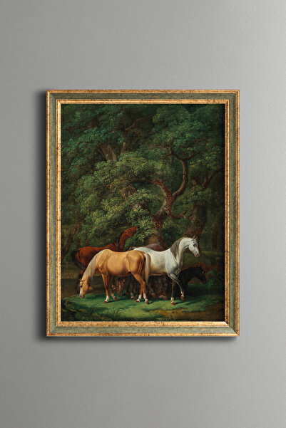 epiqart Horses - Vintage Patterned Painting - Fine Model