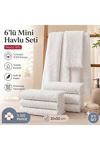 Vivesta Home 6'lı Pamuklu Mutfak Havlusu Seti 30x50 cm Kurulama Bezi El Havlu...