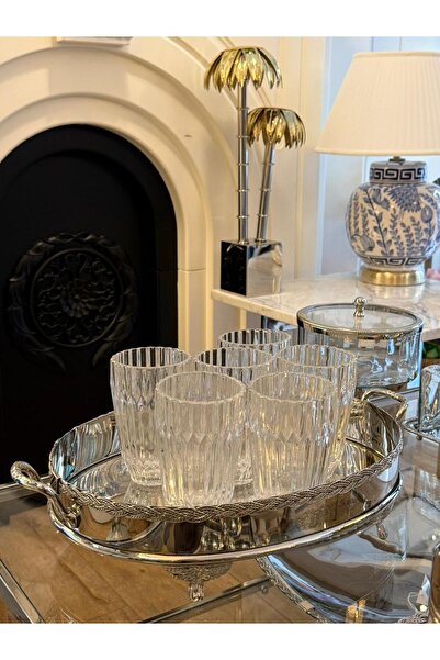 Dekordan House Silver Tray with Rope Handles