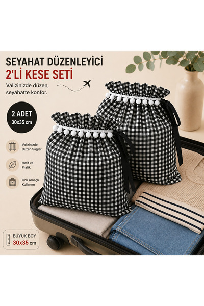 senmasy 2 Pieces Suitcase Organizer Pouch Set 30*35 cm Travel Organizer Large...