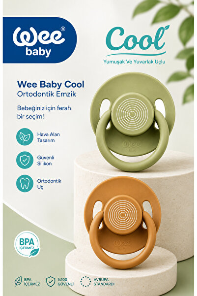 Wee Baby Cool Round Soft Tip Silicone Pacifier Set of 2 18+ Months (Green/Car...